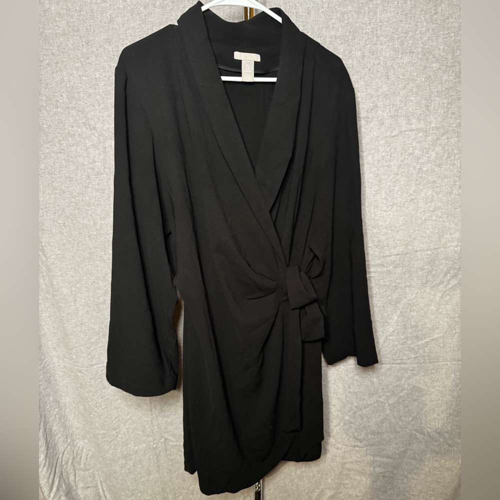 Black H&M Wrap Dress with Collar